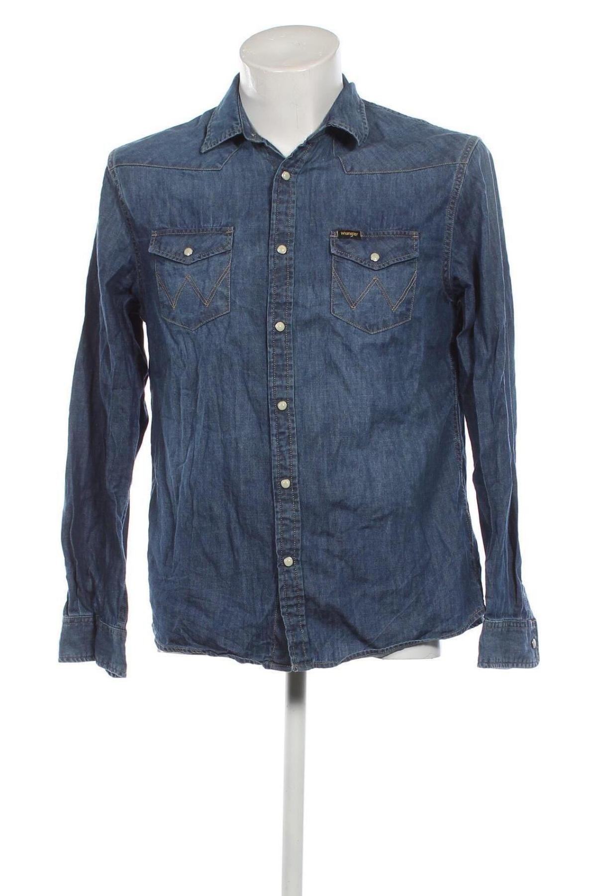 Herrenhemd Wrangler, Größe M, Farbe Blau, Preis 32,53 €