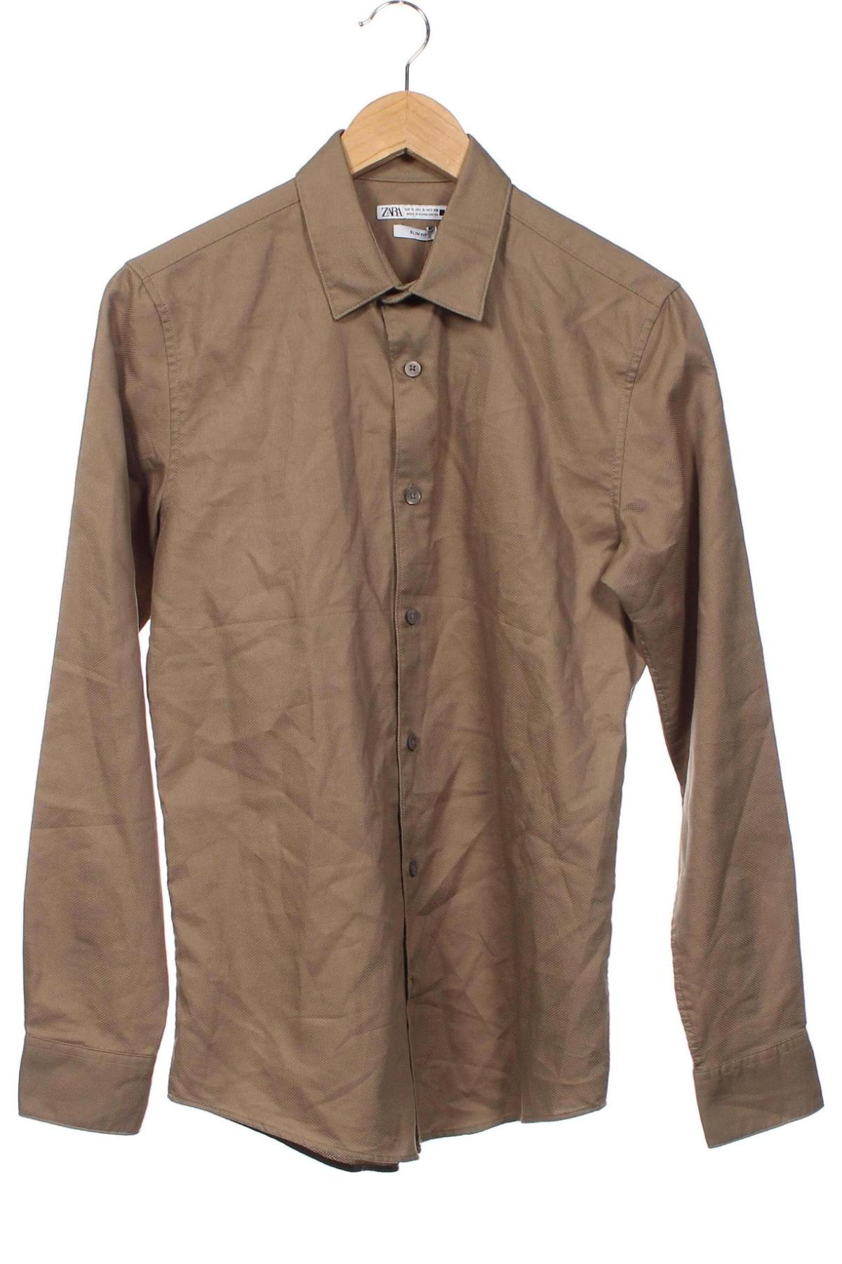 Ανδρικό πουκάμισο Zara, Μέγεθος S, Χρώμα  Μπέζ, Τιμή 21,03 €