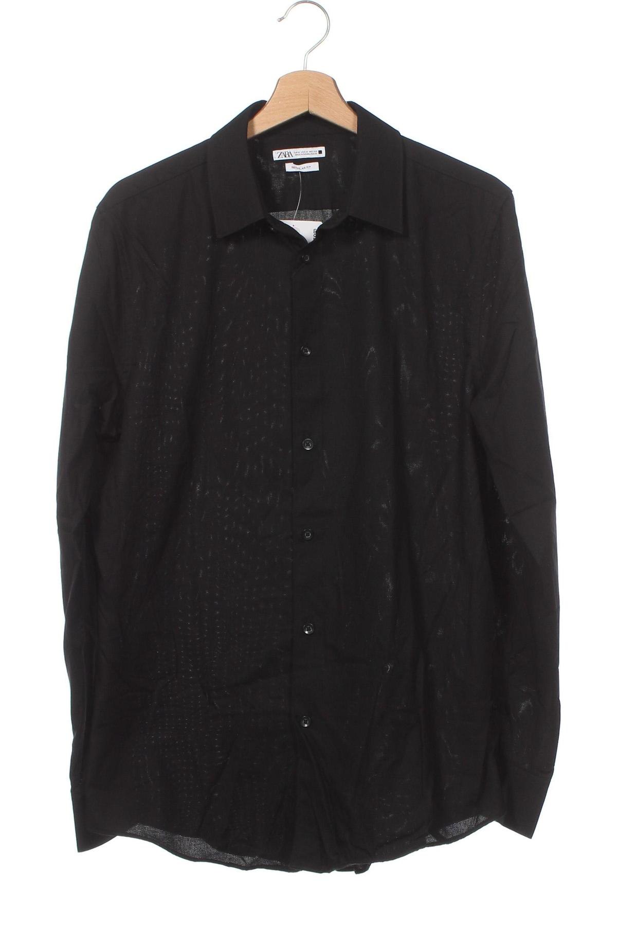 Ανδρικό πουκάμισο Zara, Μέγεθος M, Χρώμα Μαύρο, Τιμή 21,43 €