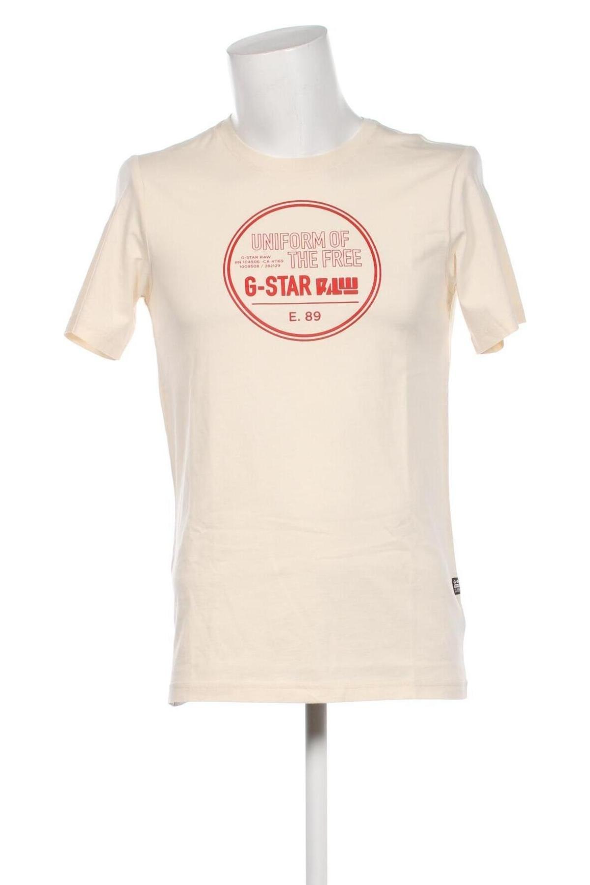 Мъжка тениска G-Star Raw, Размер M, Цвят Бежов, Цена 58,00 лв.