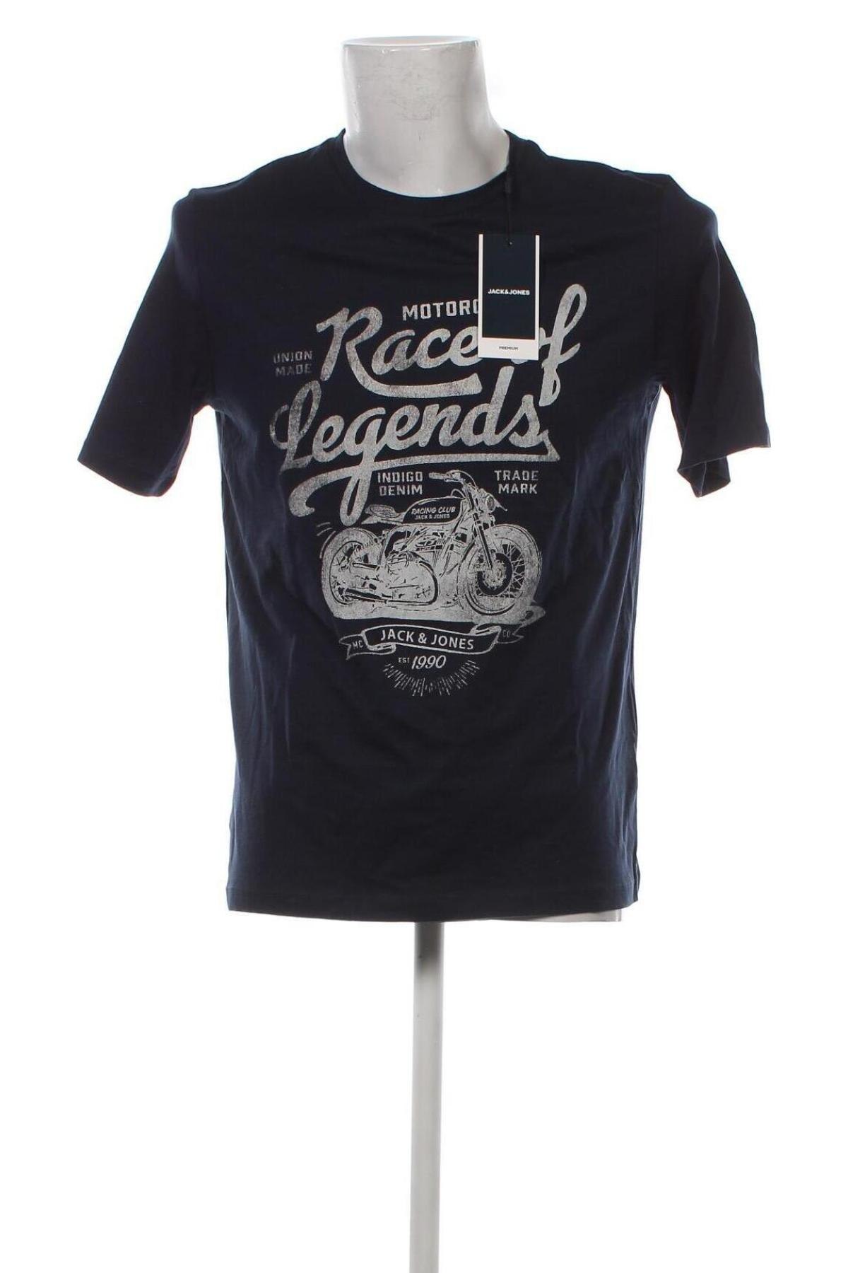 Мъжка тениска Jack & Jones PREMIUM, Размер M, Цвят Син, Цена 31,00 лв.