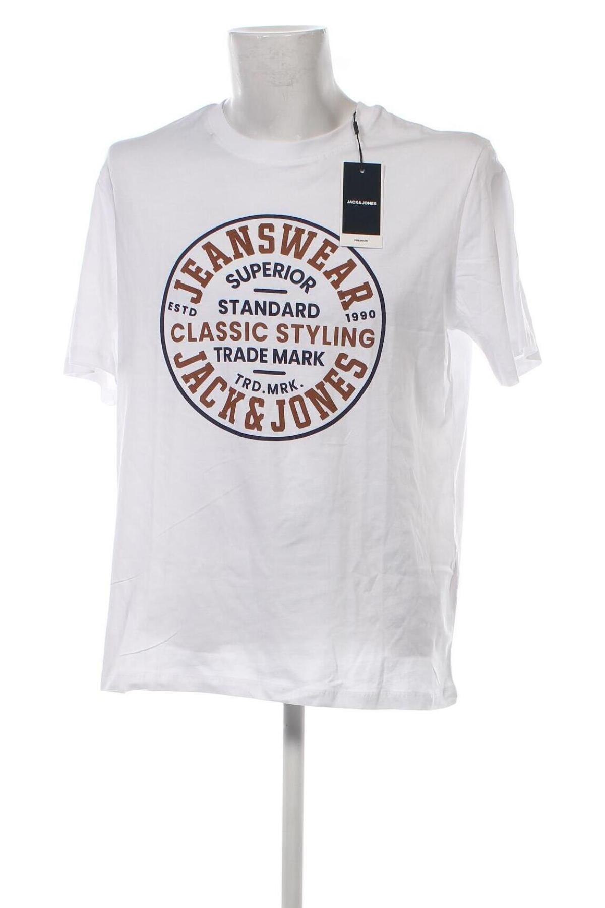 Ανδρικό t-shirt Jack & Jones PREMIUM, Μέγεθος XL, Χρώμα Λευκό, Τιμή 15,98 €