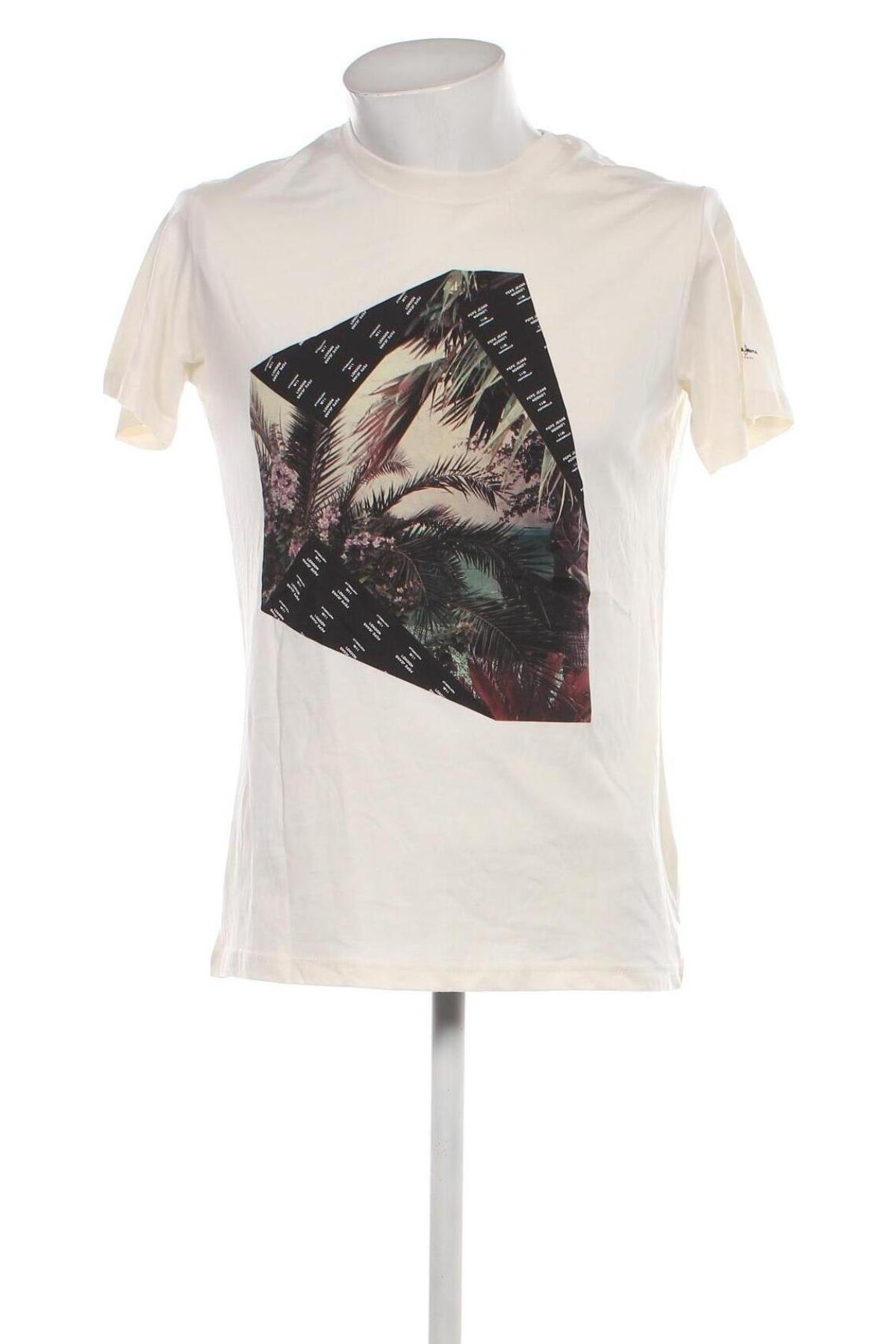 Herren T-Shirt Pepe Jeans, Größe L, Farbe Ecru, Preis 28,87 €