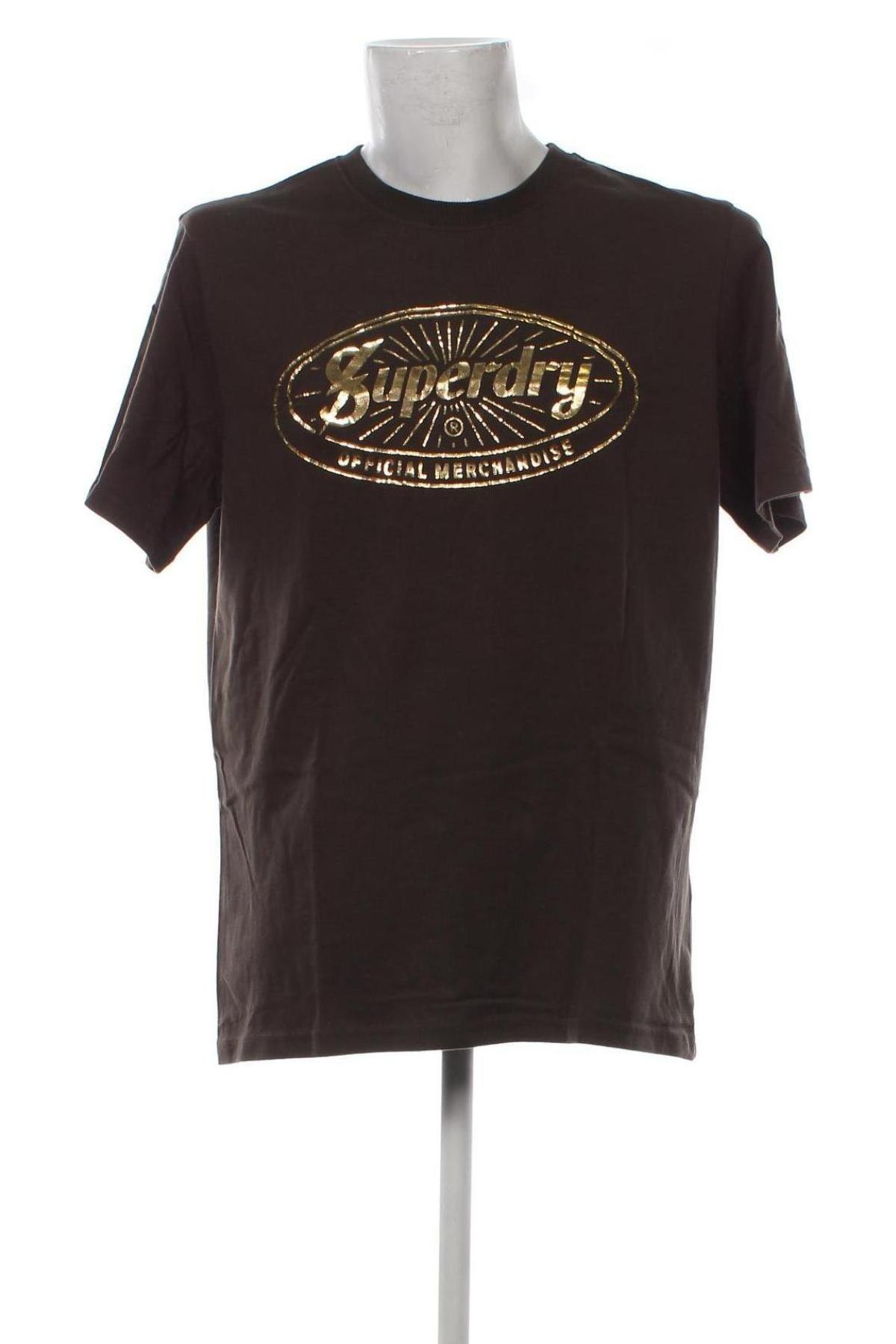 Ανδρικό t-shirt Superdry, Μέγεθος XXL, Χρώμα Καφέ, Τιμή 19,38 €