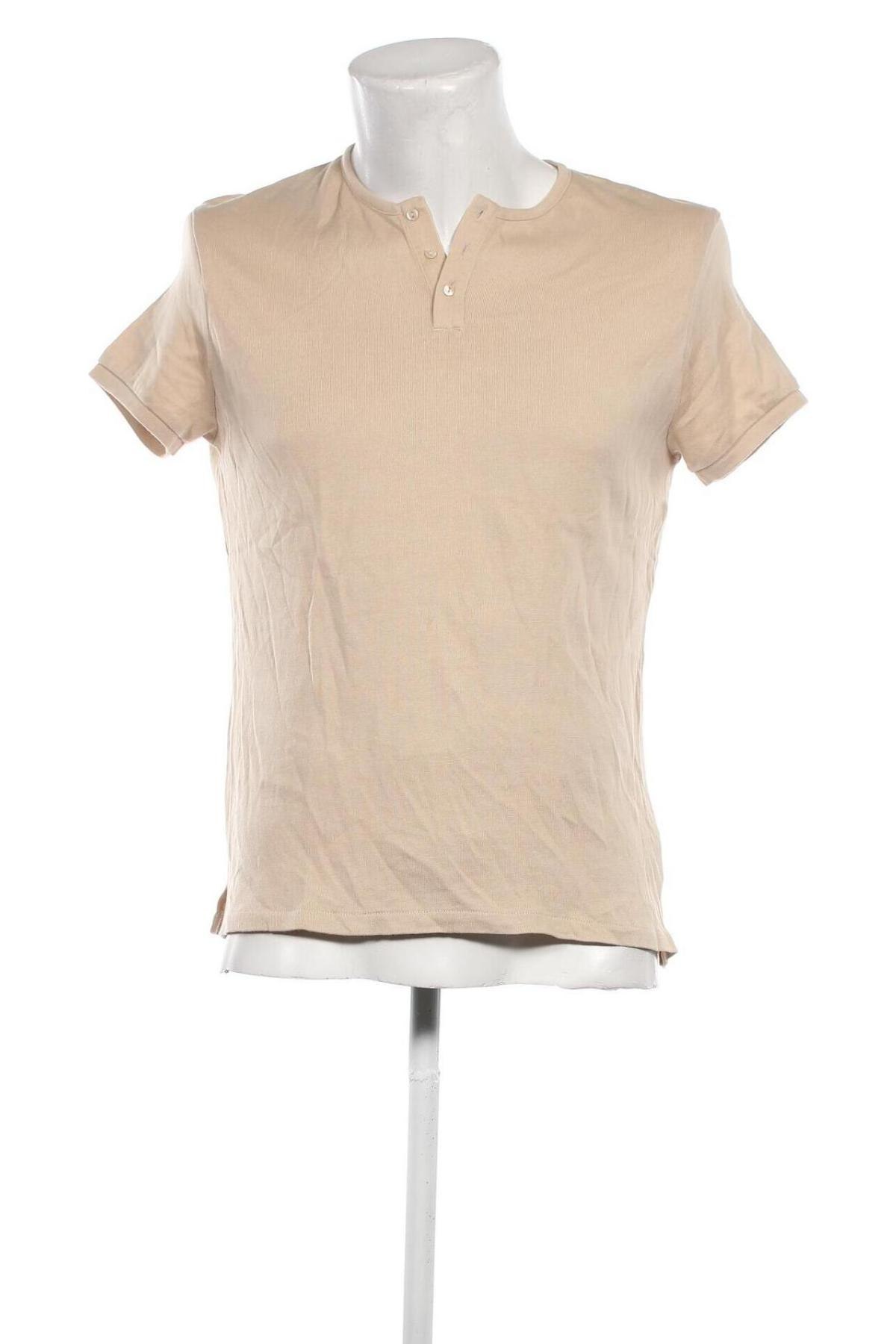 Мъжка тениска Zara, Размер S, Цвят Бежов, Цена 9,60 лв.