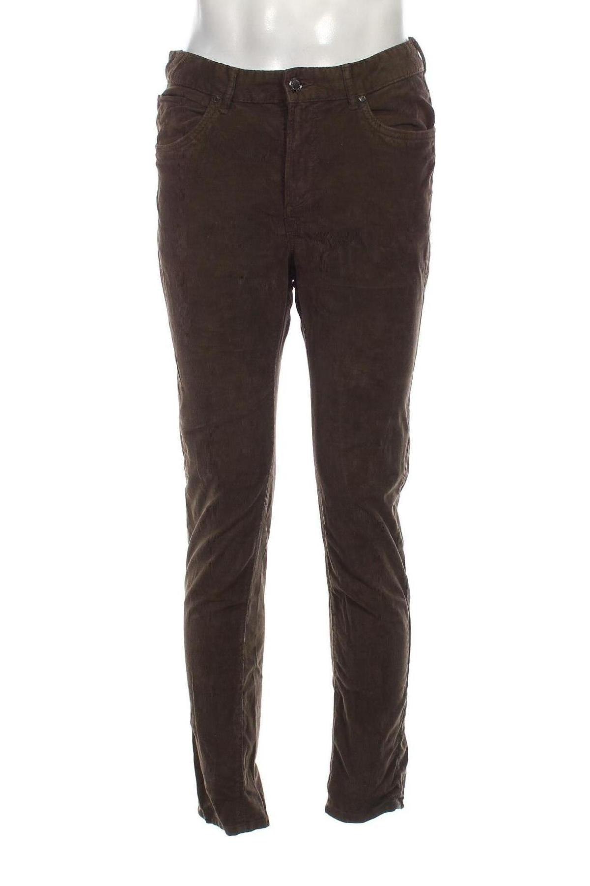 Pantaloni raiați de bărbați Zara, Mărime L, Culoare Verde, Preț 37,22 Lei