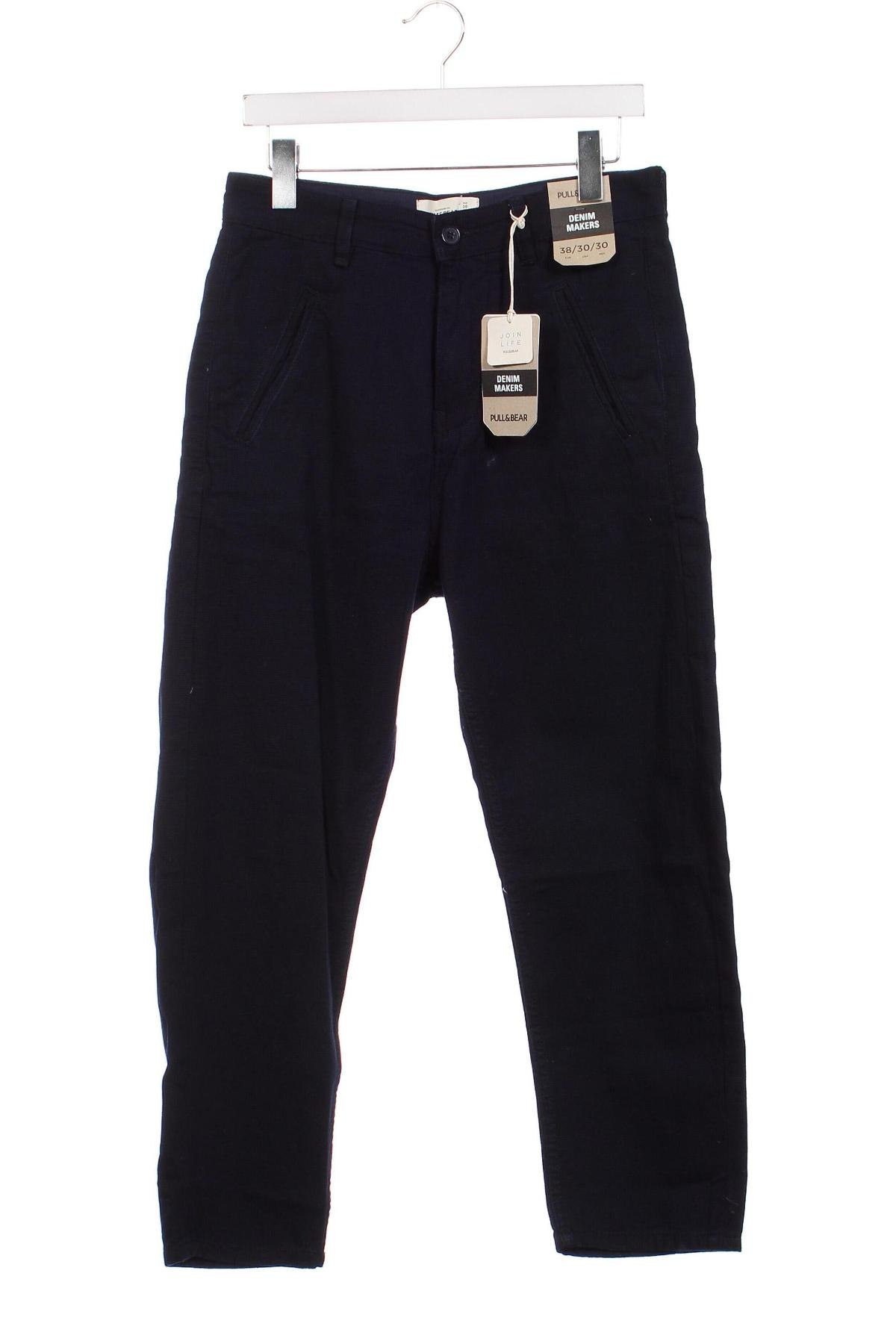 Ανδρικό παντελόνι Pull&Bear, Μέγεθος M, Χρώμα Μπλέ, Τιμή 5,69 €