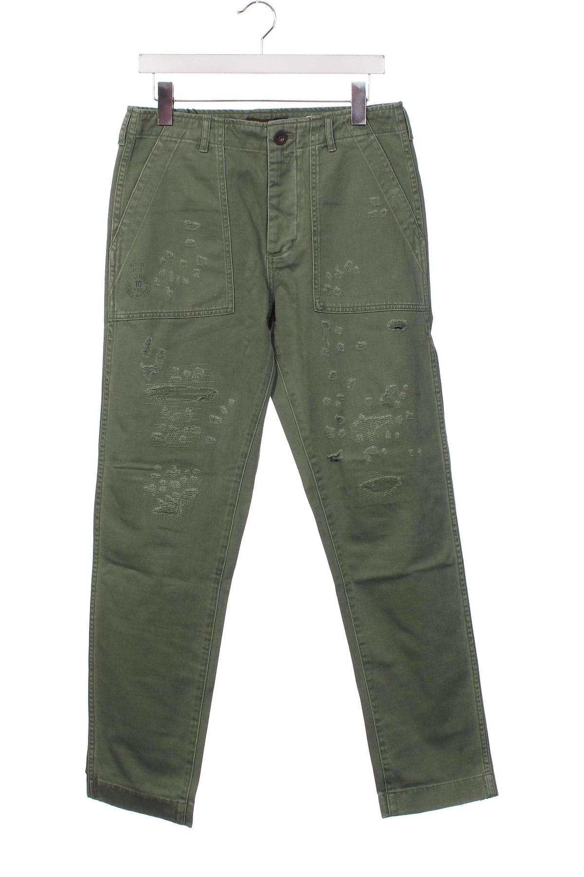 Pantaloni de bărbați Replay, Mărime S, Culoare Verde, Preț 469,74 Lei