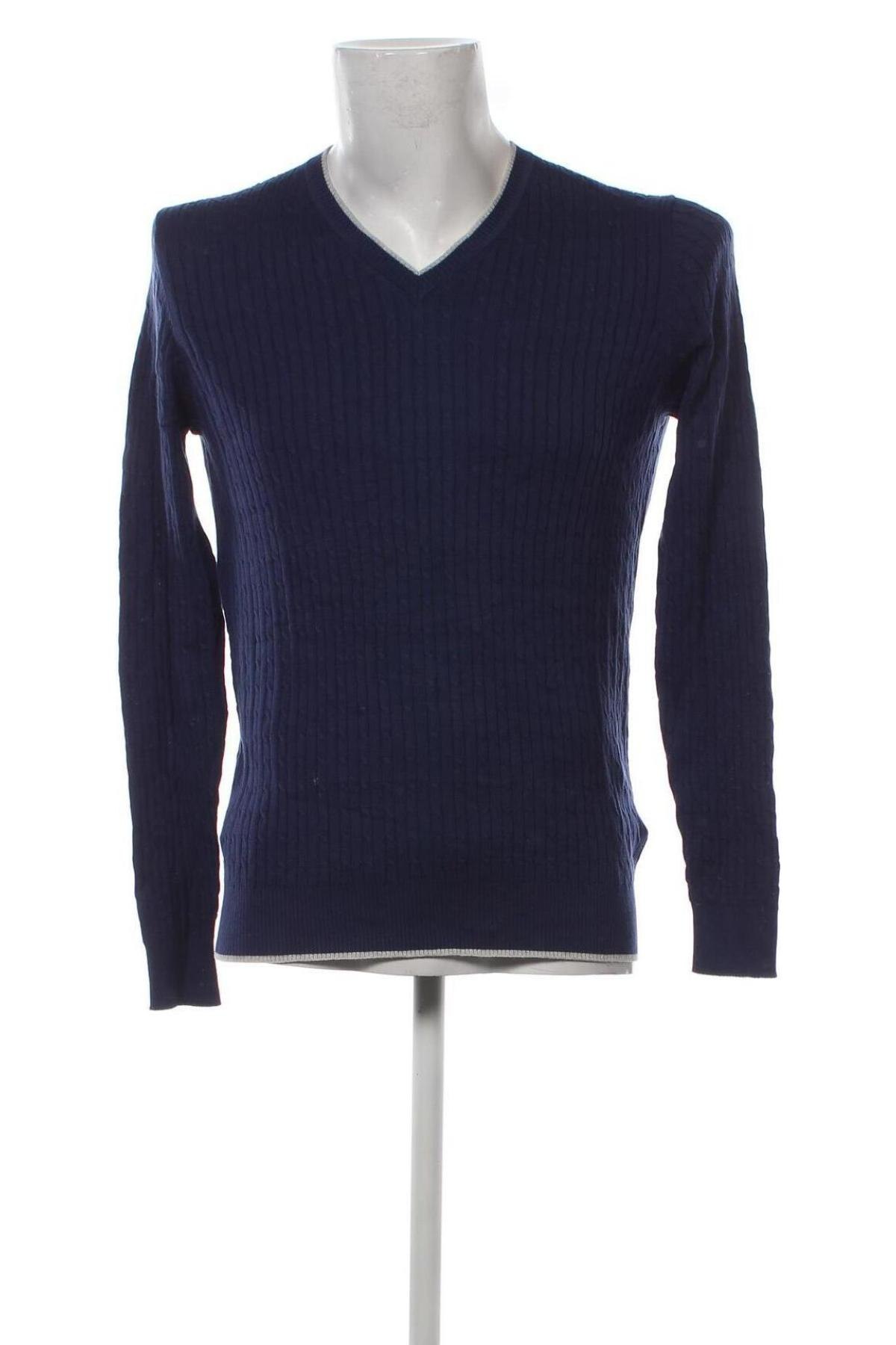 Мъжки пуловер Massimo Dutti, Размер L, Цвят Син, Цена 62,00 лв.