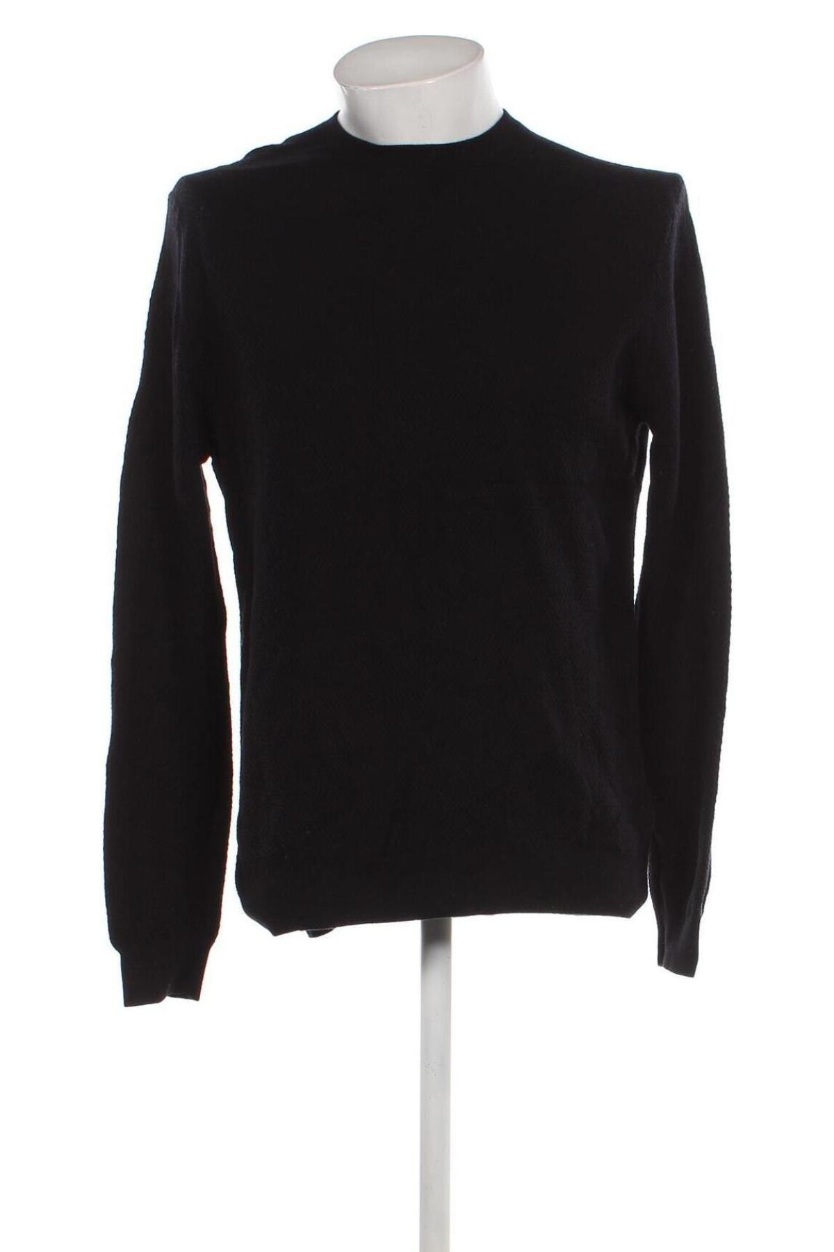 Мъжки пуловер Massimo Dutti, Размер L, Цвят Черен, Цена 62,00 лв.