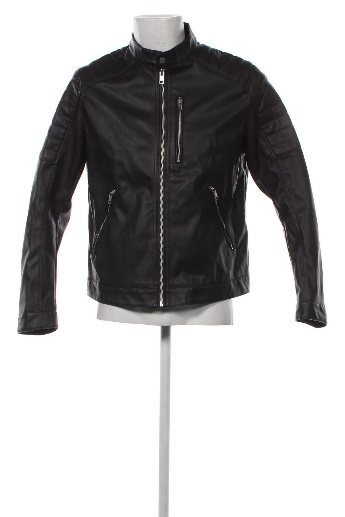 Pánska kožená bunda  H&M, Veľkosť L, Farba Čierna, Cena  27,78 €