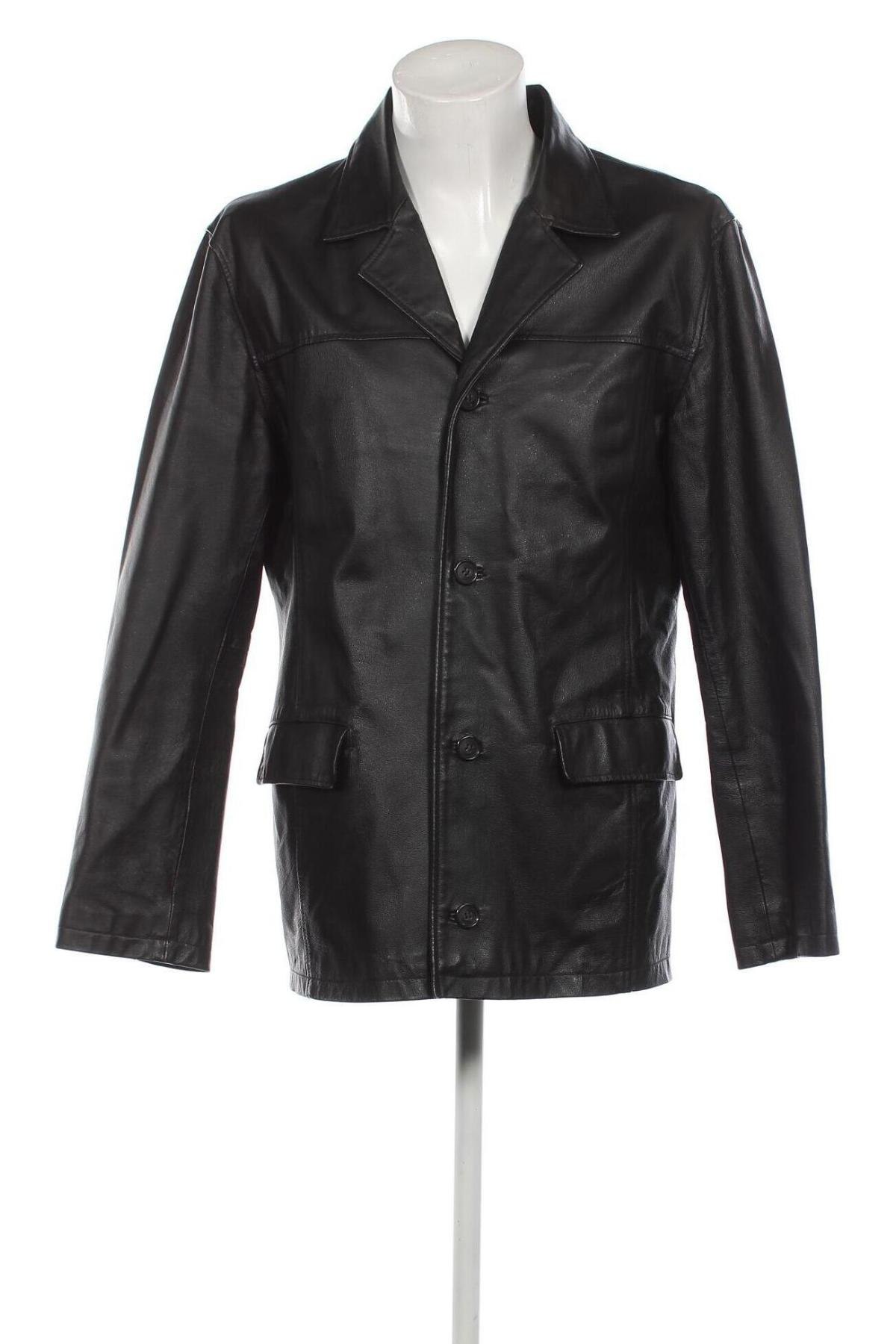 Ανδρικό δερμάτινο μπουφάν Identic, Μέγεθος XL, Χρώμα Μαύρο, Τιμή 16,35 €