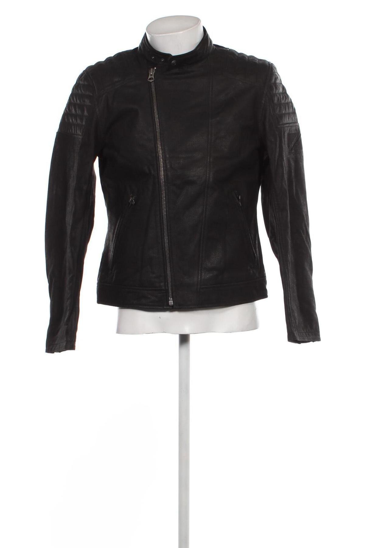 Ανδρικό δερμάτινο μπουφάν Pepe Jeans, Μέγεθος M, Χρώμα Μαύρο, Τιμή 242,04 €
