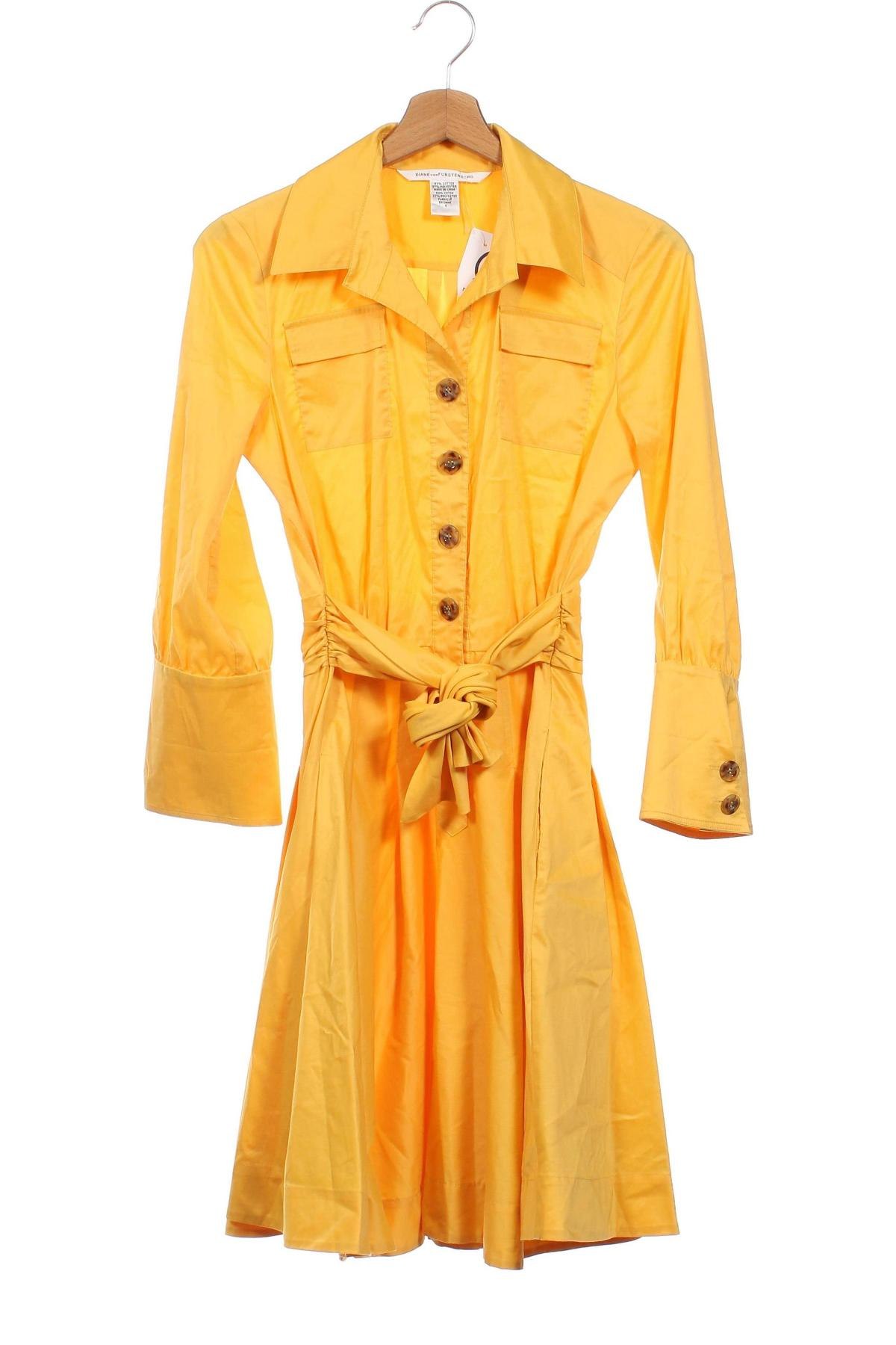 Рокля Diane Von Furstenberg, Размер XS, Цвят Жълт, Цена 266,70 лв.
