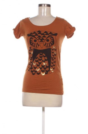 Damski T-shirt Even&Odd, Rozmiar S, Kolor Brązowy, Cena 55,99 zł