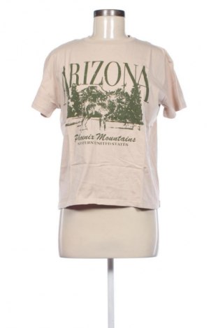 Damski T-shirt Pull&Bear, Rozmiar M, Kolor ecru, Cena 38,75 zł