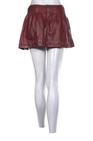 Кожена пола Topshop, Размер S, Цвят Червен, Цена 67,86 лв.