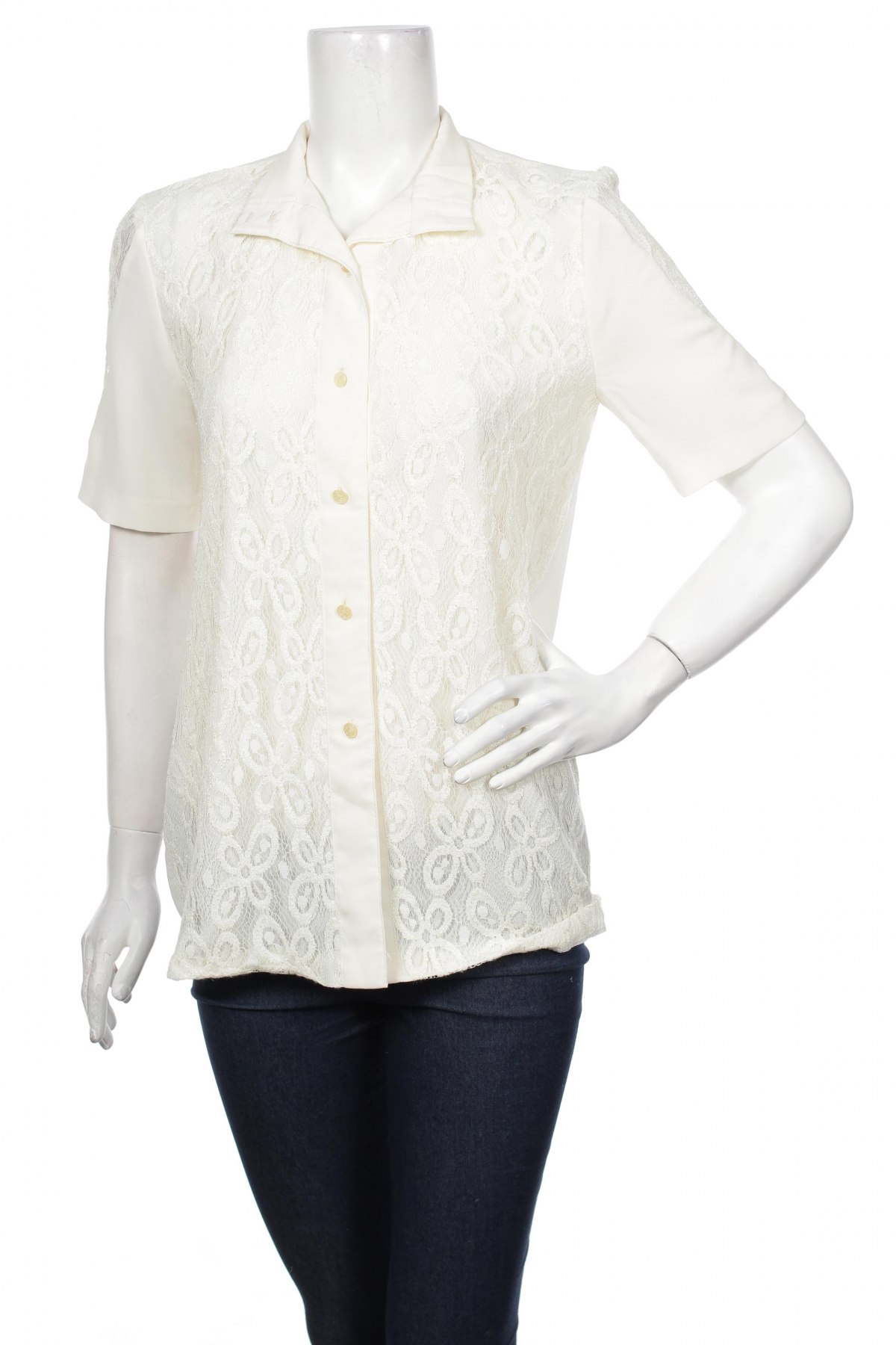 Γυναικείο πουκάμισο, Μέγεθος M, Χρώμα Εκρού, Τιμή 11,13 €