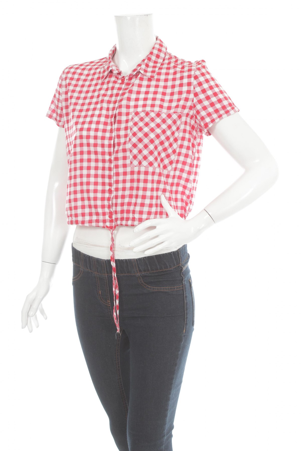Γυναικείο πουκάμισο Bershka, Μέγεθος M, Χρώμα Κόκκινο, Τιμή 10,82 €