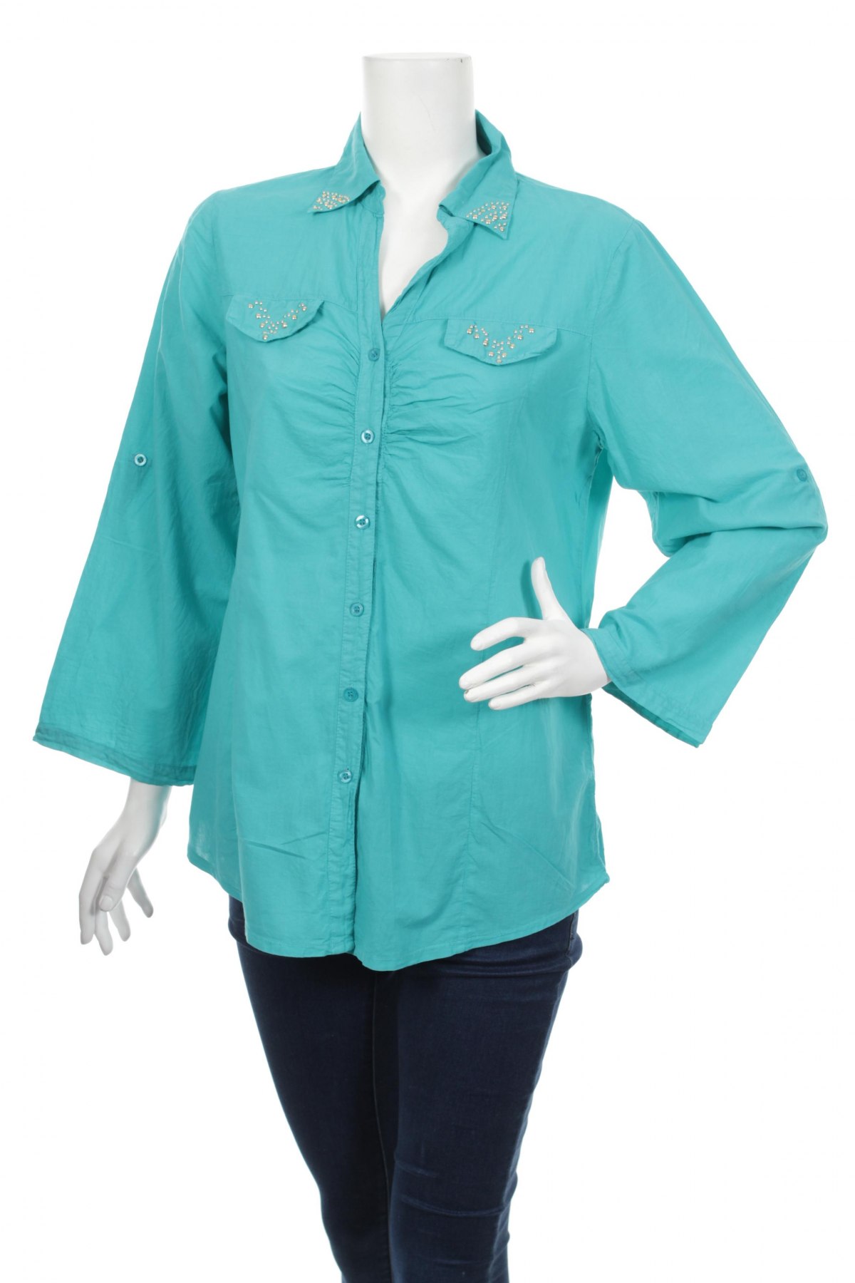Γυναικείο πουκάμισο, Μέγεθος M, Χρώμα Πράσινο, Τιμή 17,53 €
