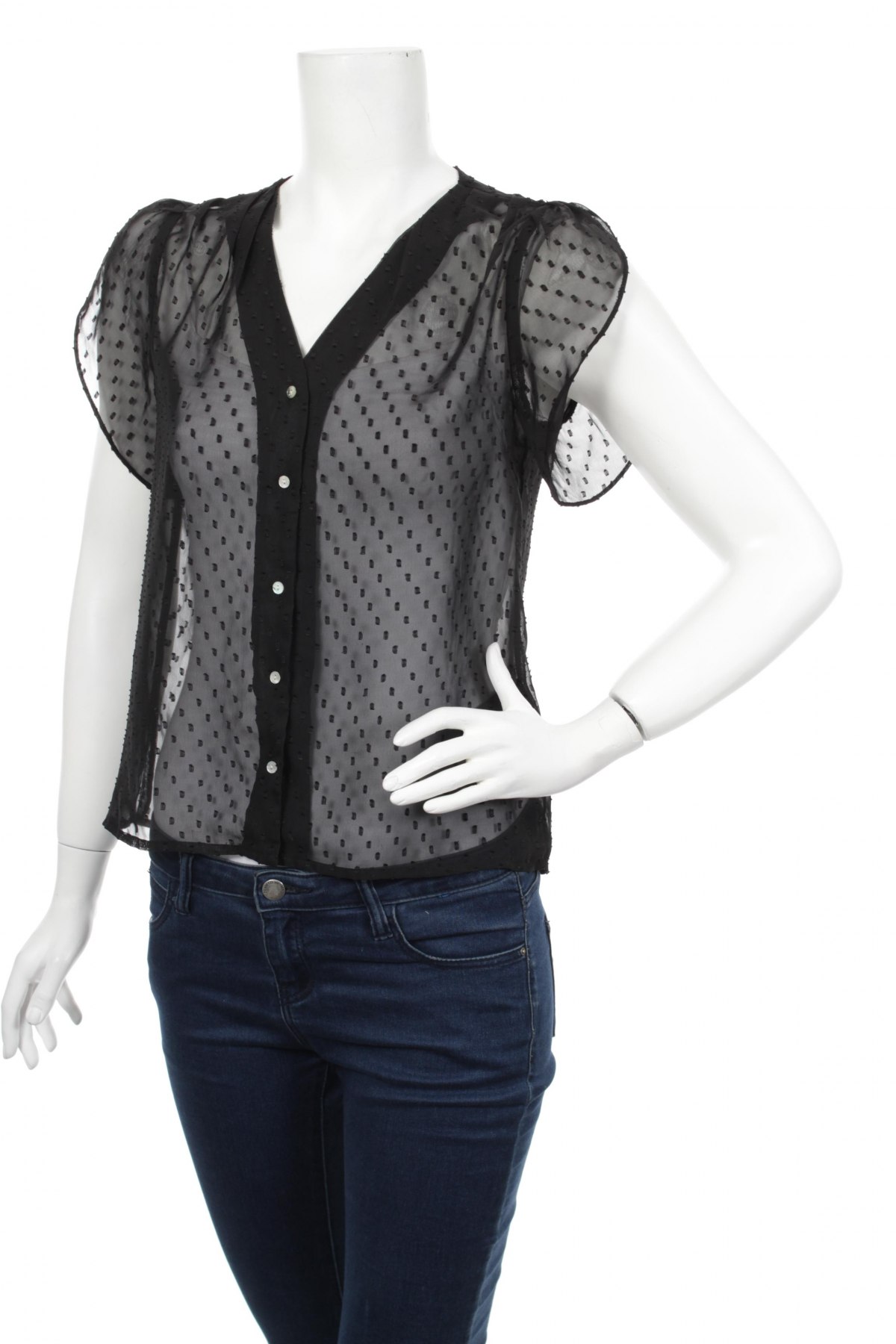 Γυναικείο πουκάμισο H&M, Μέγεθος M, Χρώμα Μαύρο, Τιμή 11,34 €