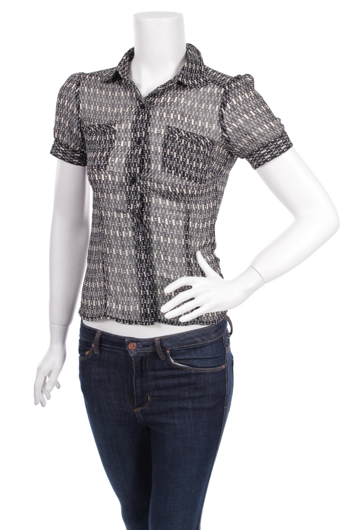 Γυναικείο πουκάμισο H&M, Μέγεθος XS, Χρώμα Πολύχρωμο, Τιμή 11,86 €