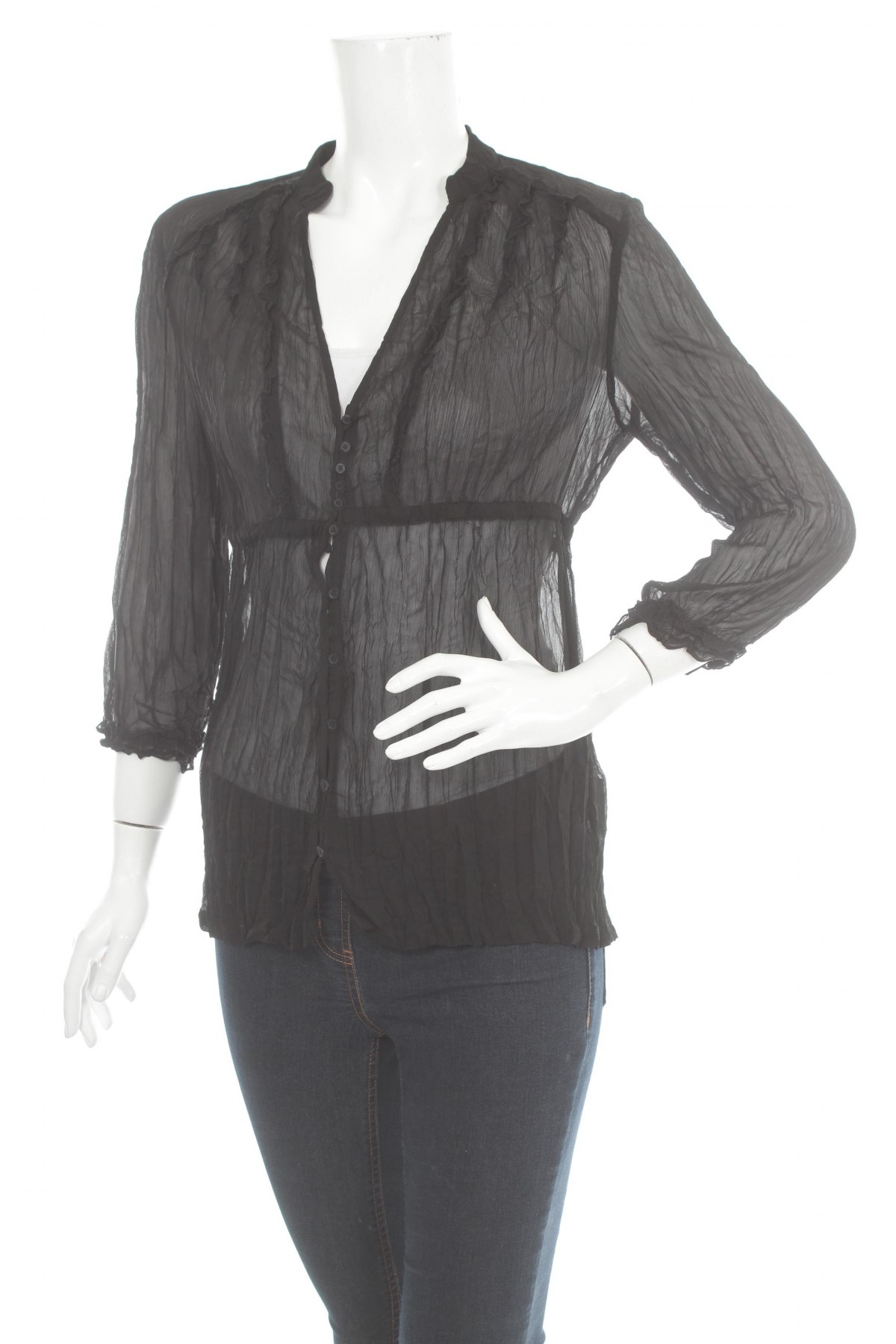 Γυναικείο πουκάμισο Mexx, Μέγεθος L, Χρώμα Μαύρο, Τιμή 15,46 €