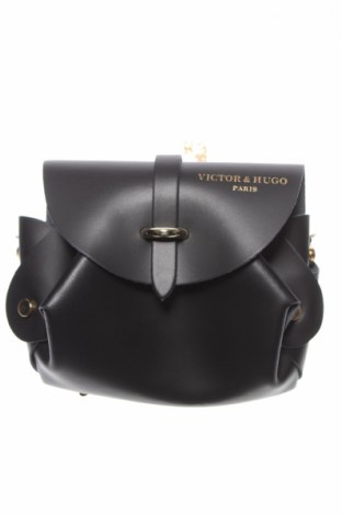 Γυναικεία τσάντα VICTOR&HUGO, Χρώμα Μαύρο, Γνήσιο δέρμα, Τιμή 94,87 €
