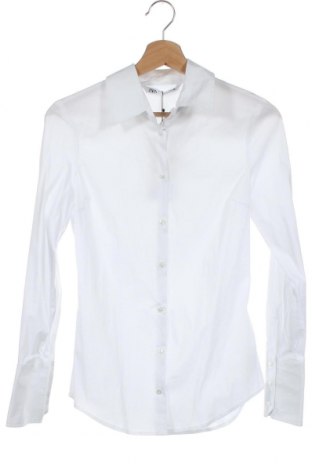 Damenbluse Zara, Größe XS, Farbe Weiß, 72% Baumwolle, 24% Polyamid, 4% Elastan, Preis 25,43 €