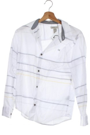 Kinderhemd Calvin Klein Jeans, Größe 13-14y/ 164-168 cm, Farbe Weiß, 55% Baumwolle, 45% Polyester, Preis 25,05 €