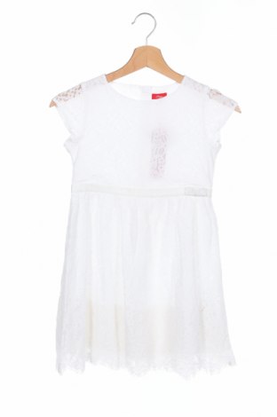 Детска рокля S.Oliver, Размер 7-8y/ 128-134 см, Цвят Бял, 35% памук, 34% полиамид, 24% вискоза, 4% лиосел, 3% полиестер, Цена 20,70 лв.
