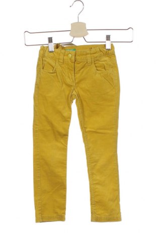Pantaloni de catifea reiată, pentru copii United Colors Of Benetton, Mărime 4-5y/ 110-116 cm, Culoare Galben, 98% bumbac, 2% elastan, Preț 28,78 Lei
