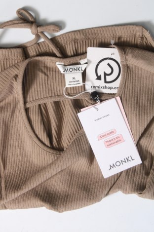 Γυναικεία μπλούζα Monki, Μέγεθος XL, Χρώμα  Μπέζ, Τιμή 4,04 €