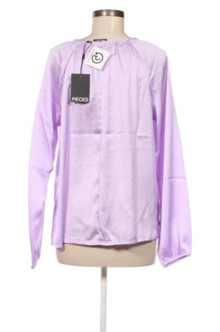 Дамска блуза Pieces, Размер L, Цвят Лилав, Цена 6,90 лв.