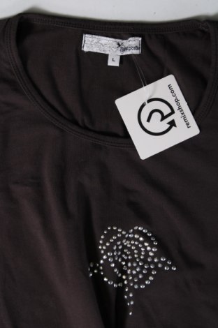 Damen Shirt Think Positive, Größe L, Farbe Braun, Preis 5,25 €