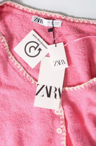 Дамска жилетка Zara, Размер L, Цвят Розов, Цена 37,16 лв.