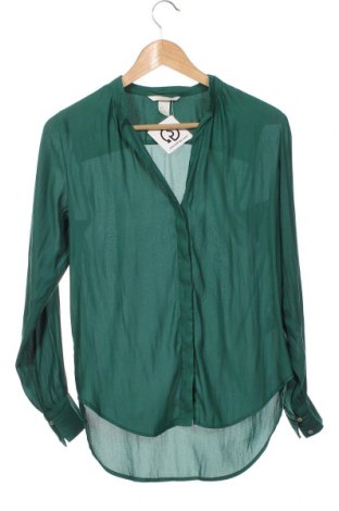 Дамска риза H&M, Размер XS, Цвят Зелен, Цена 25,42 лв.