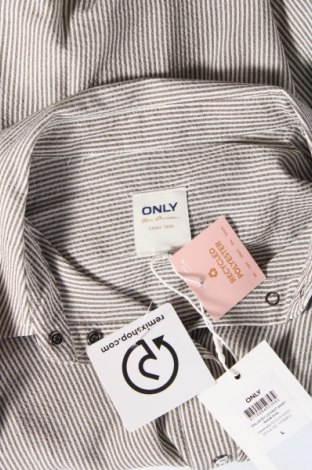 Γυναικείο πουκάμισο ONLY, Μέγεθος L, Χρώμα Γκρί, Τιμή 4,74 €