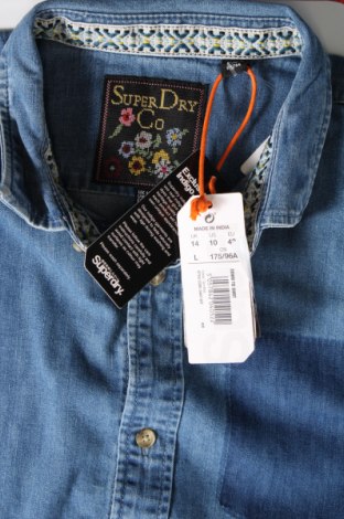 Γυναικείο πουκάμισο Superdry, Μέγεθος L, Χρώμα Μπλέ, Τιμή 33,11 €