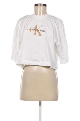 Γυναικείο t-shirt Calvin Klein Jeans, Μέγεθος L, Χρώμα Λευκό, Τιμή 32,82 €
