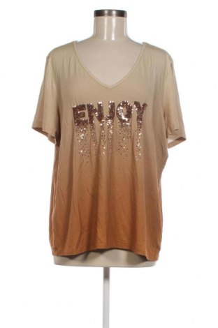 Γυναικείο t-shirt Rick Cardona, Μέγεθος XL, Χρώμα  Μπέζ, Τιμή 4,80 €