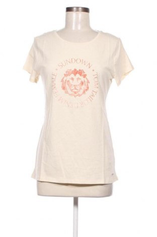 Γυναικείο t-shirt Tom Tailor, Μέγεθος L, Χρώμα Εκρού, Τιμή 11,14 €