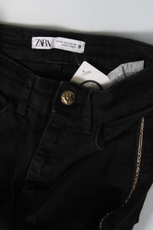 Дамски дънки Zara, Размер XS, Цвят Черен, Цена 10,53 лв.