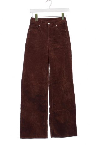 Pantaloni de velvet de femei H&M, Mărime XS, Culoare Maro, Preț 95,39 Lei
