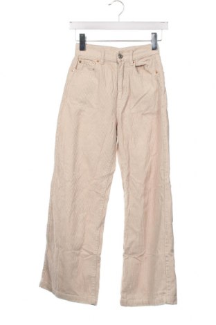 Γυναικείο κοτλέ παντελόνι Pull&Bear, Μέγεθος XXS, Χρώμα  Μπέζ, Τιμή 8,07 €