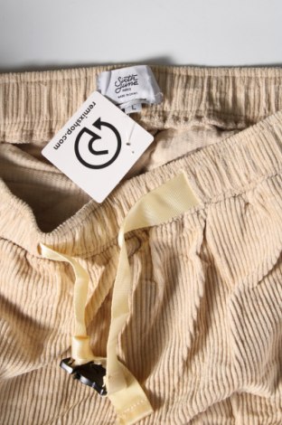 Pantaloni de velvet de femei Sixth June, Mărime L, Culoare Bej, Preț 26,97 Lei