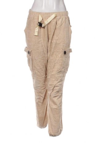 Γυναικείο κοτλέ παντελόνι Sixth June, Μέγεθος L, Χρώμα  Μπέζ, Τιμή 5,07 €
