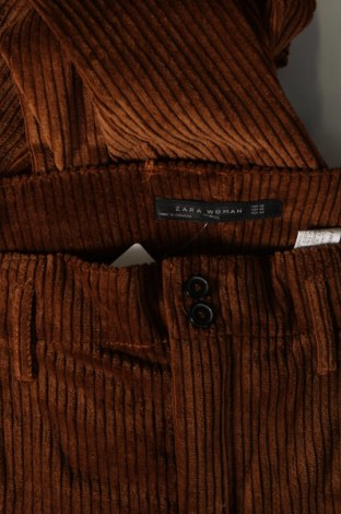 Pantaloni de velvet de femei Zara, Mărime XS, Culoare Maro, Preț 15,99 Lei