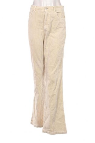 Pantaloni de velvet de femei Zara, Mărime L, Culoare Bej, Preț 44,41 Lei