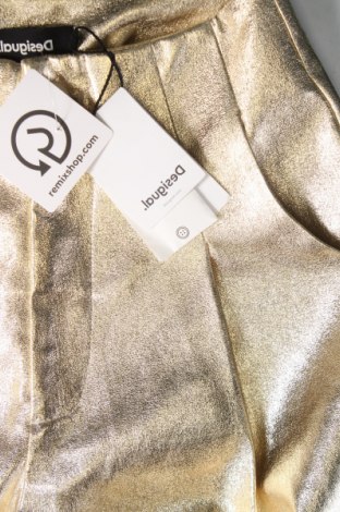 Γυναικείο παντελόνι δερμάτινο Desigual, Μέγεθος XS, Χρώμα Χρυσαφί, Τιμή 79,90 €
